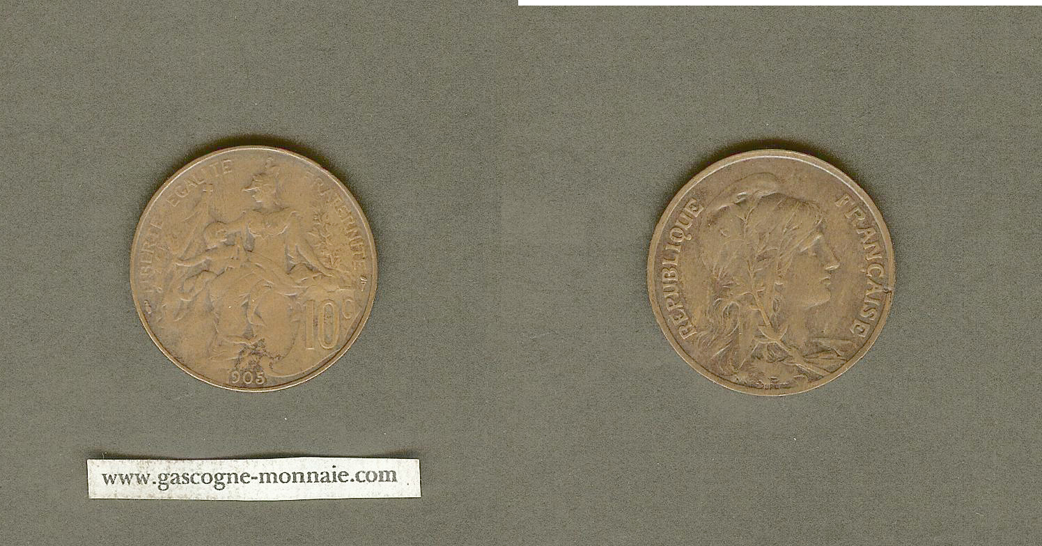 10 centimes Dupuis 1905 gVF/aEF